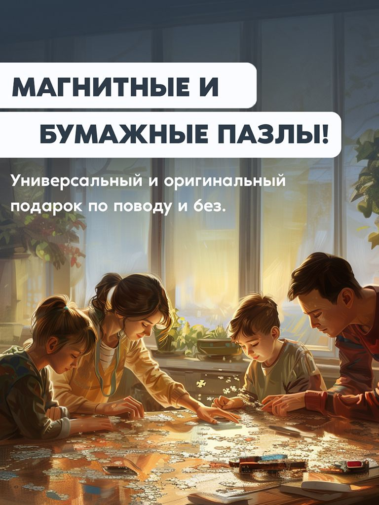 Печать на магнитных и бумажных пазлах
