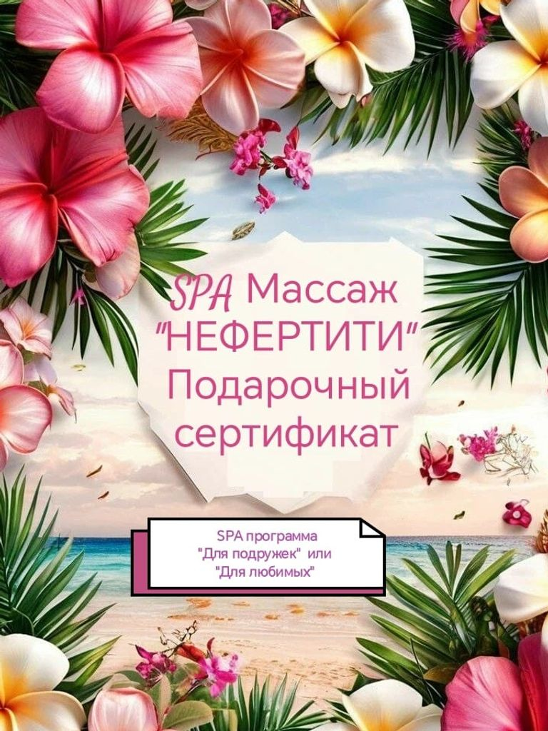 Подарочный сертификат на SPA-программу «Для подружек» или «Для любимых»