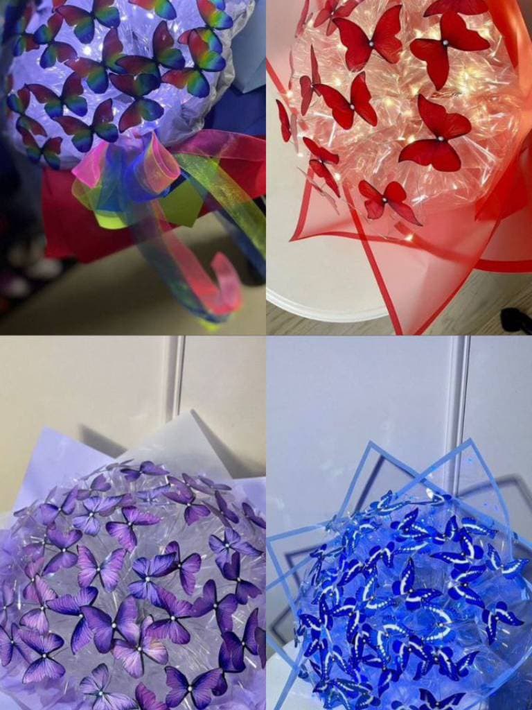 Светящиеся букеты из бабочек