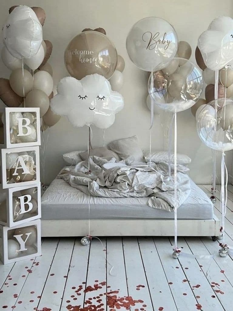 Композиции из шаров «Выписка из роддома»