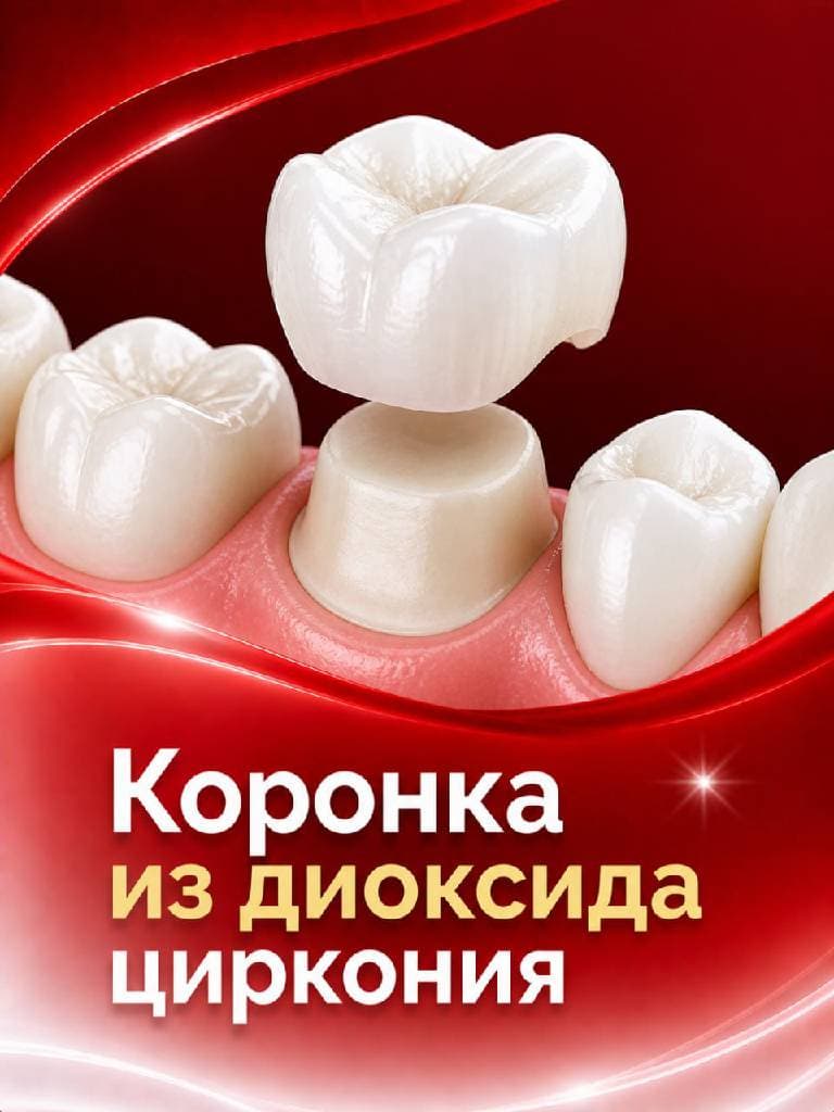 Изготовление и установка коронки из диоксида циркония