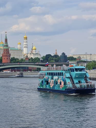 Классический круговой часовой маршрут на колесном двухпалубном теплоходе от Северного Речного Вокзала