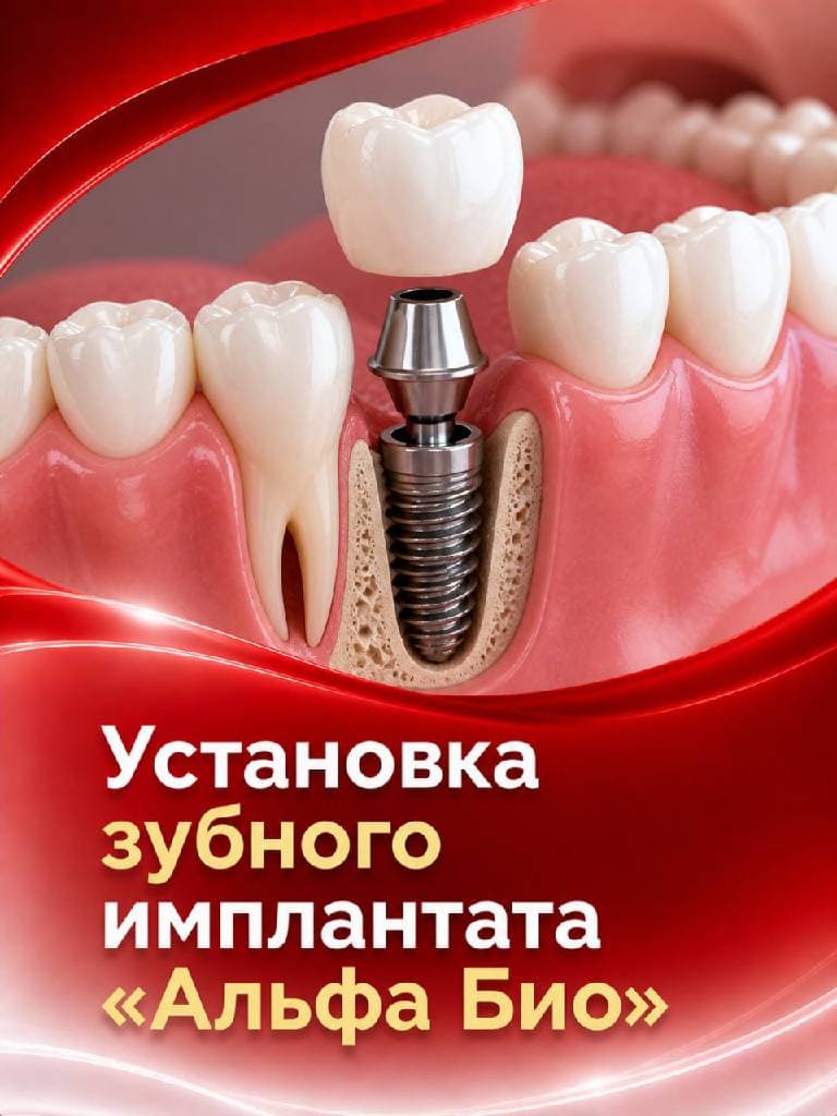 Установка зубного имплантата «Альфа Био» (Израиль)