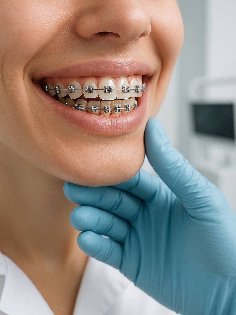 Металлические лигатурные брекеты на 2 челюсти