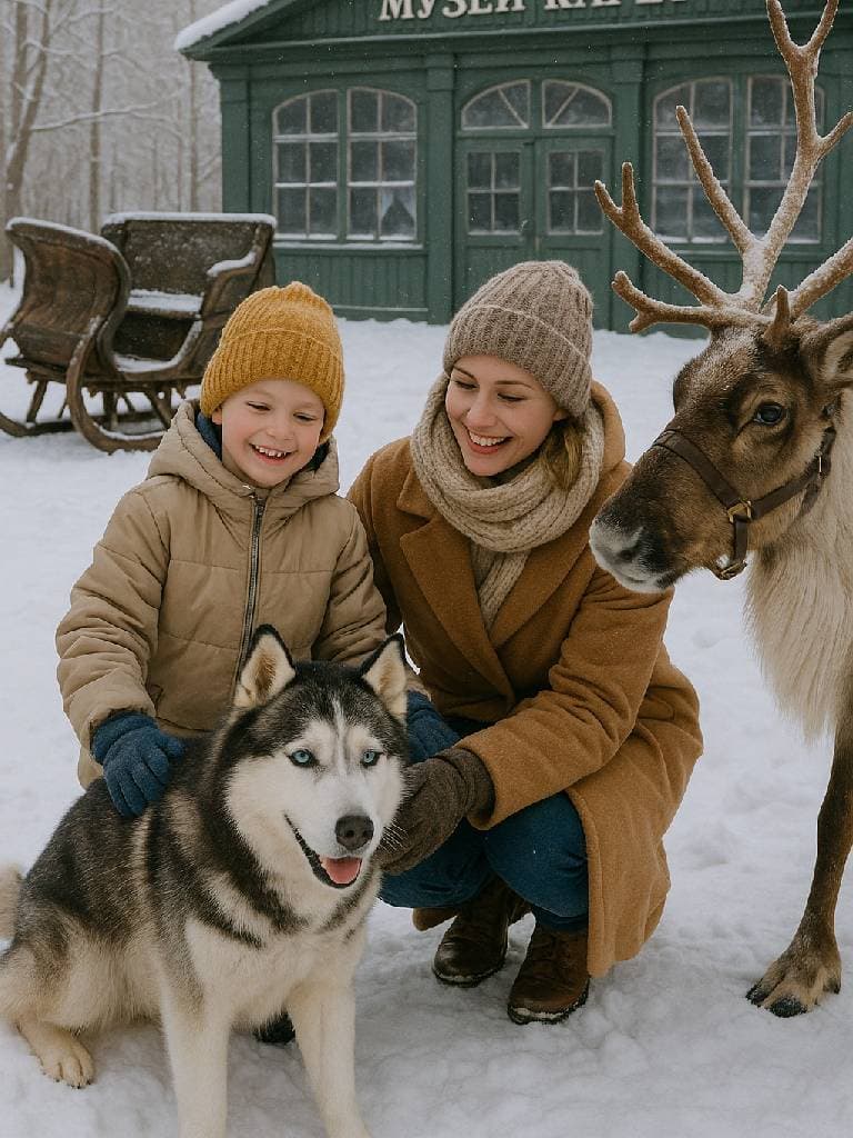 Экскурсия с хаски, северными оленями и посещением музеев
