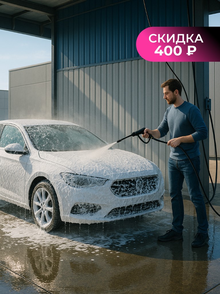 Промокод на 400₽ на мойку автомобиля