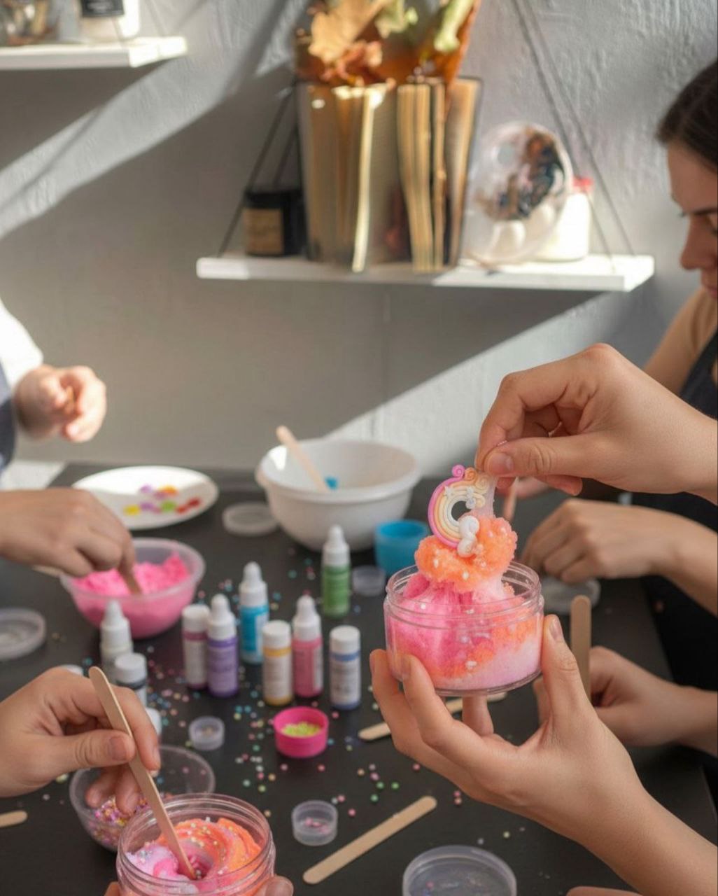 Детский выездной мастер-класс по созданию слайма