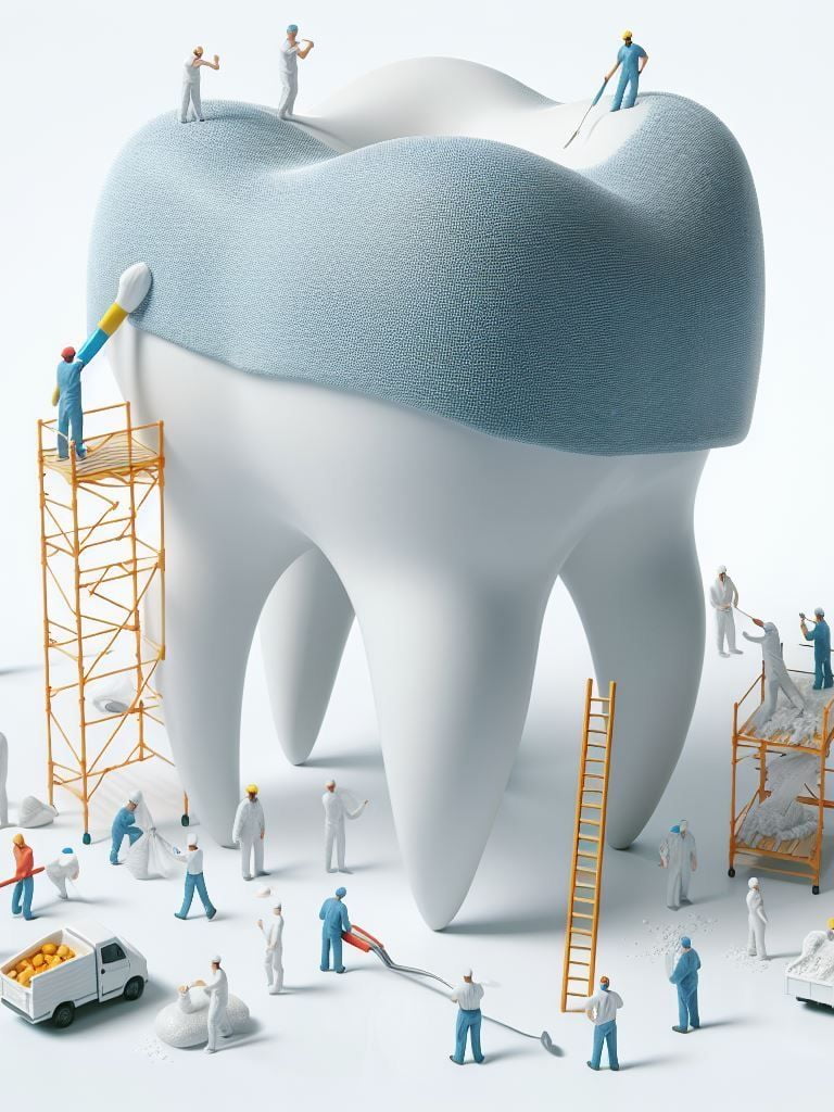 Восстановление зуба пломбой с штифтом