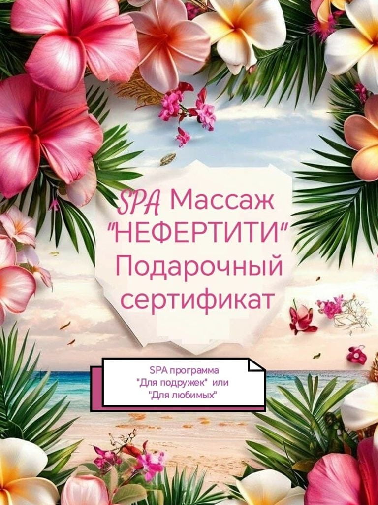 Сертификат на SPA-программу «Для подружек» или «Для двоих»