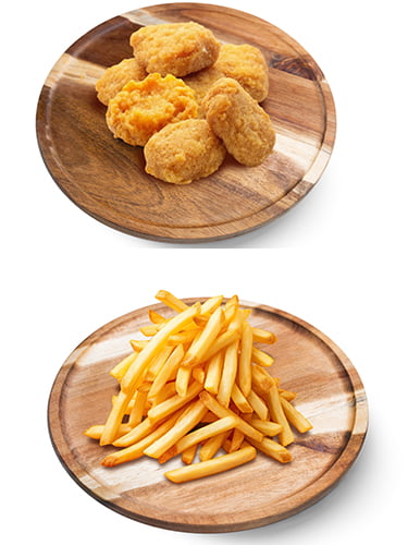 При заказе от 2000 руб. наггетсы и картофель фри в подарок