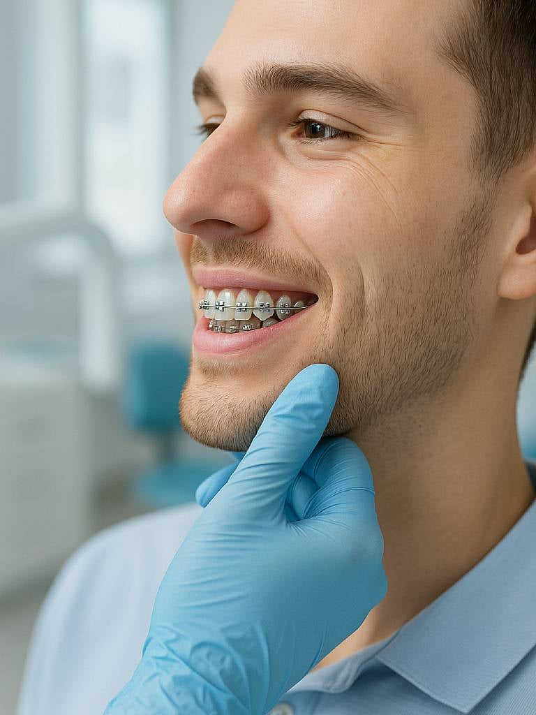 Установка самолигирующих брекетов на 1 челюсть