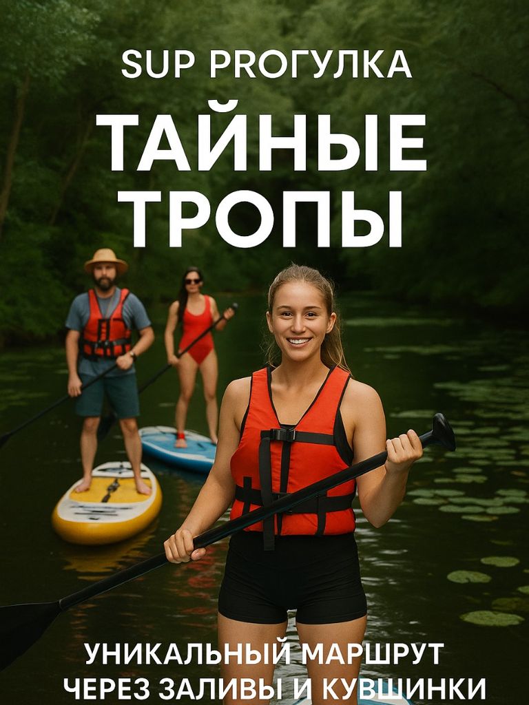 Прогулка на SUP-борде по маршруту «Тайные тропы», 3-4 ч.