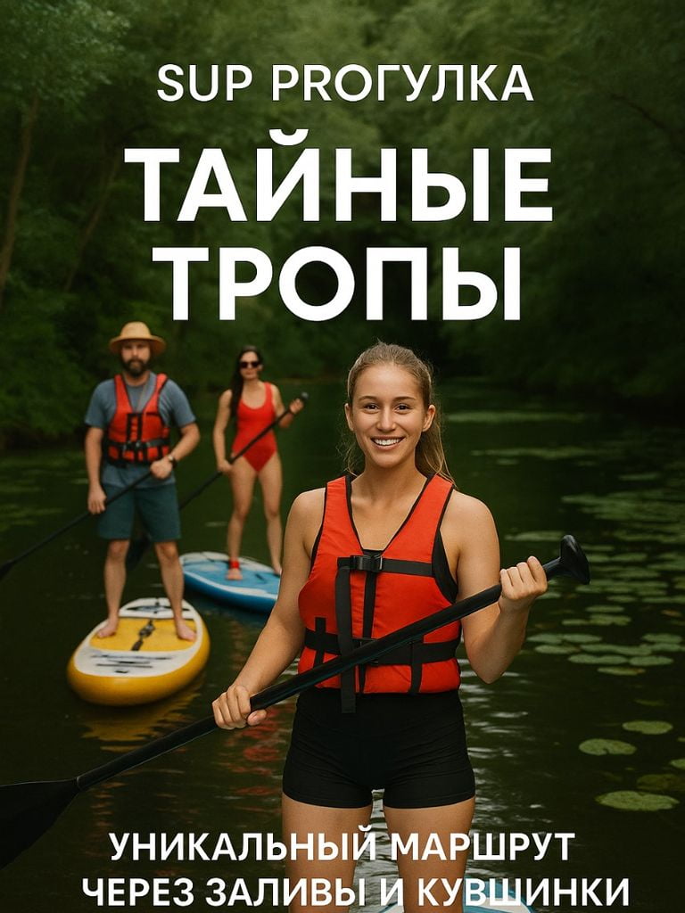 Прогулка на SUP-борде по маршруту «Тайные тропы», 3-4 ч.
