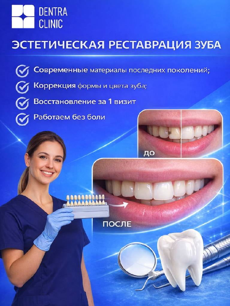 Эстетическая/художественная реставрация 1 зуба