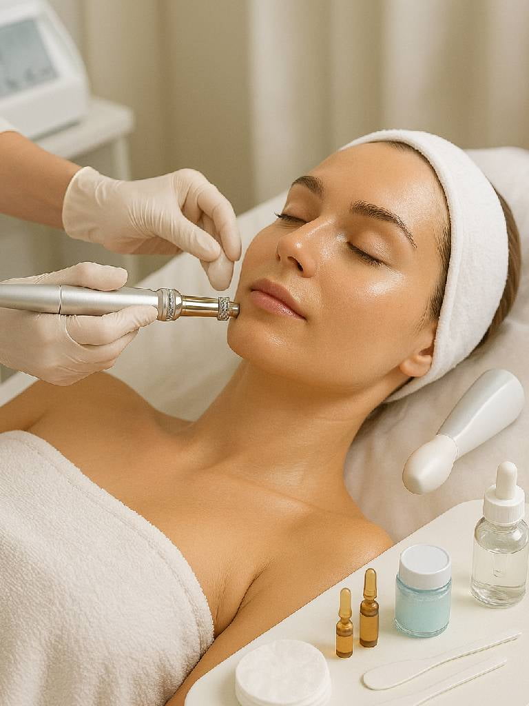 Алмазная шлифовка лица + криотерапия