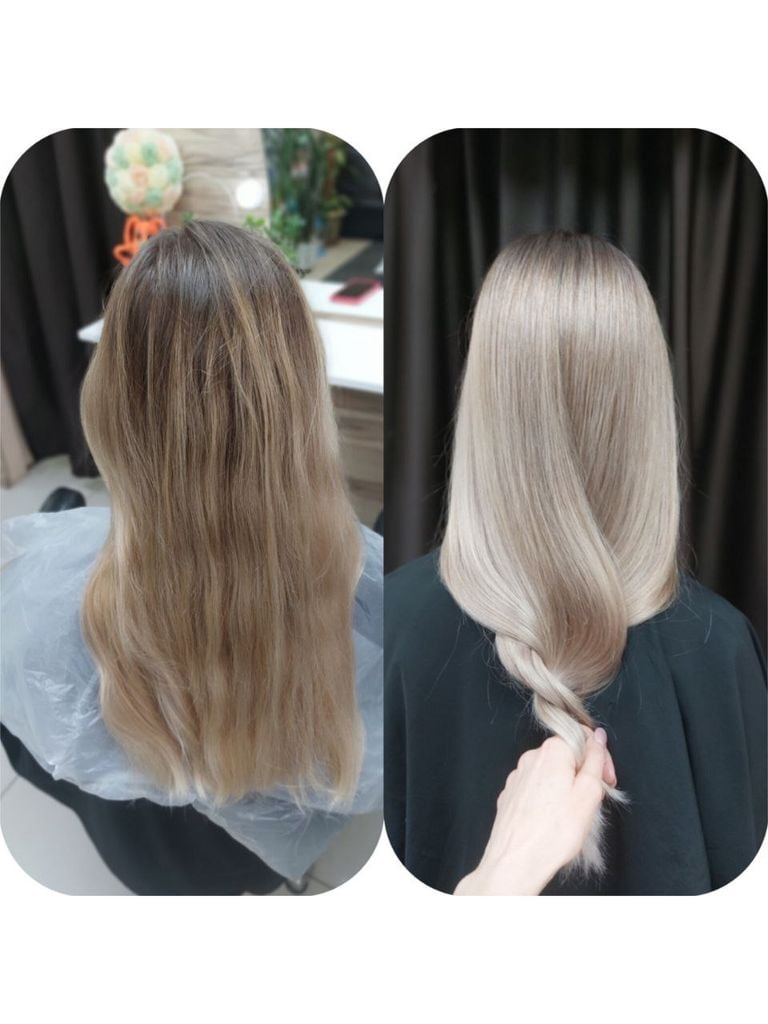 Сложное окрашивание + тонирование шампунем/маской