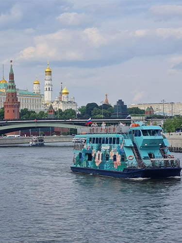 Классический круговой часовой маршрут на колесном двухпалубном теплоходе от Северного Речного Вокзала