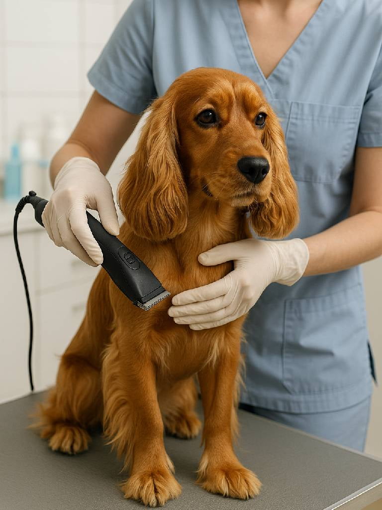 Стрижка под машинку и комплексный уход для спаниеля