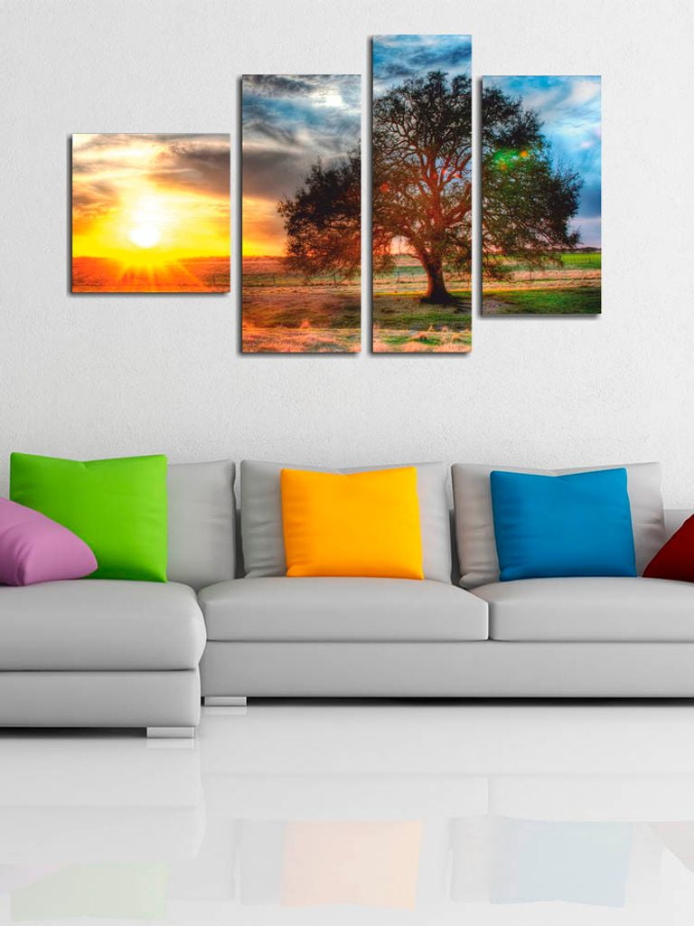 Картина из четырех модулей (размер после натяжки: 112х65 см)