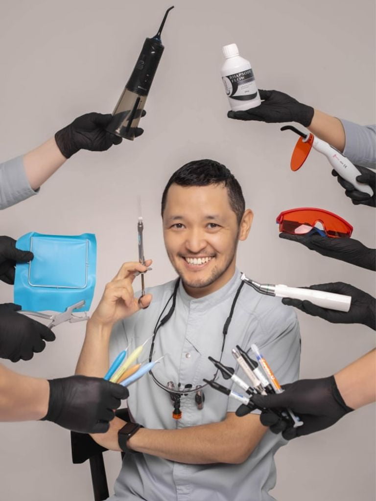 Установка безметалловой коронки из диоксида циркония