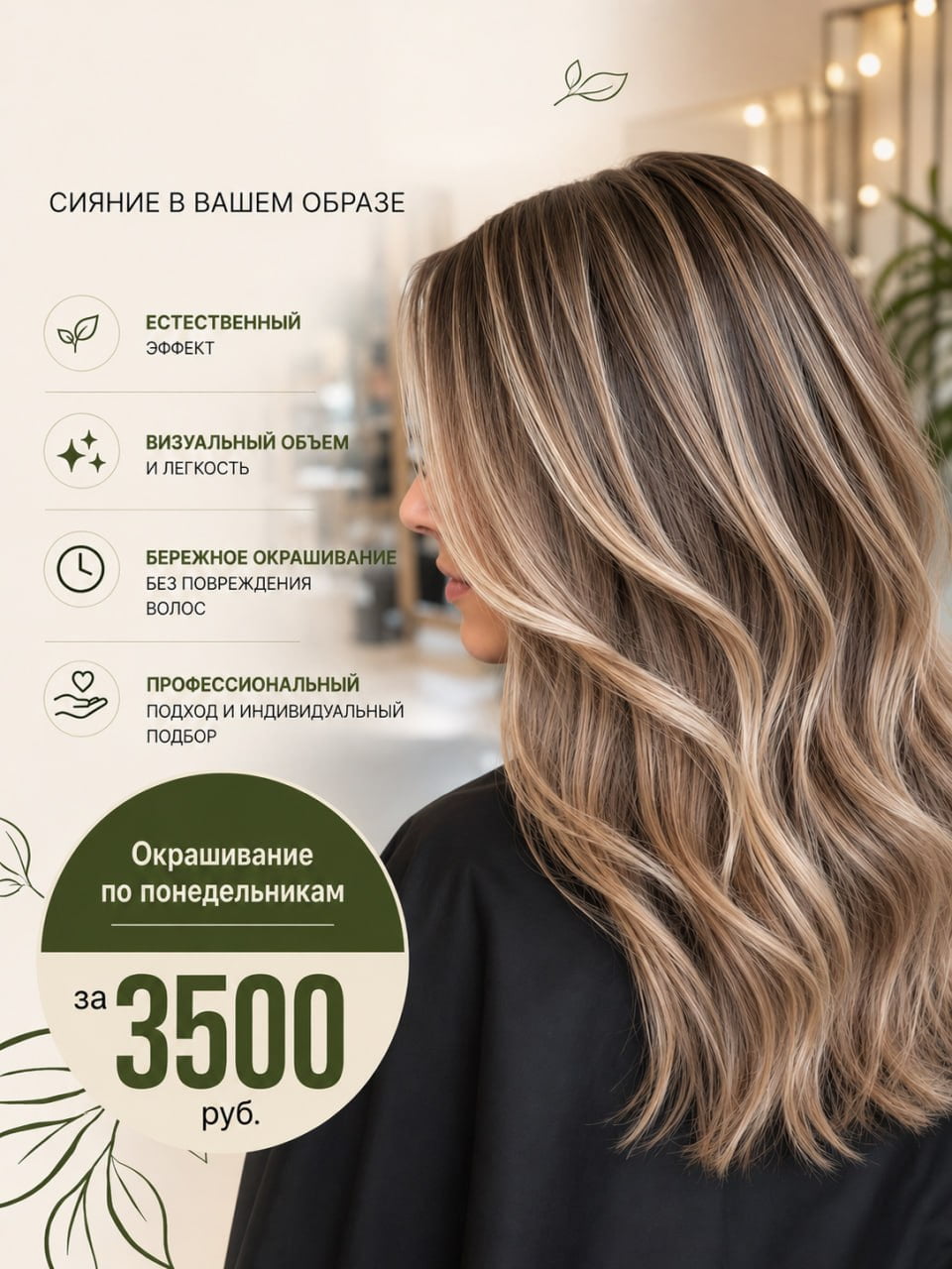 Окрашивание волос по понедельникам