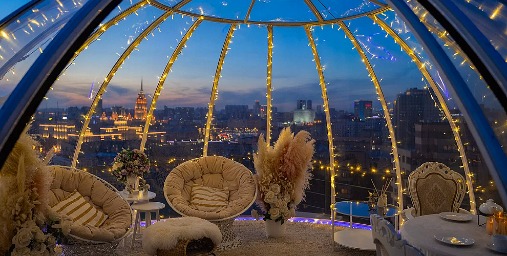 на романтическое свидание на крыше утром в период с 09:00 до 12:00, 1 ч.