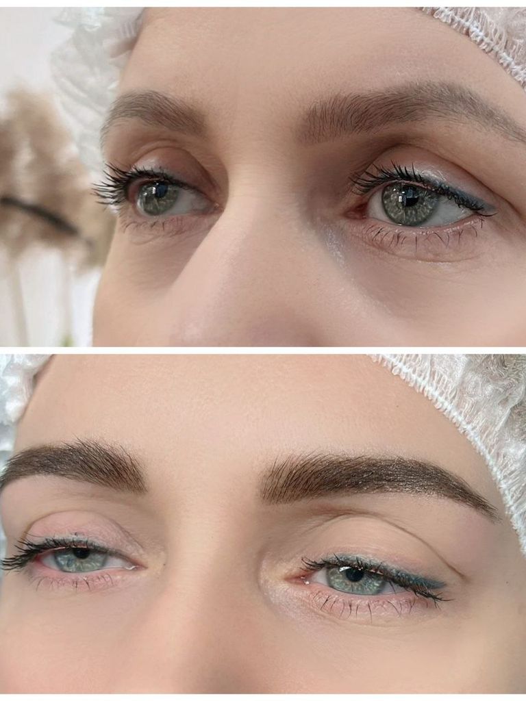 Коррекция + окрашивание бровей краской Refectocil