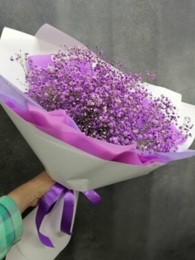 Авторский букет «Фиолетовая гипсофила»