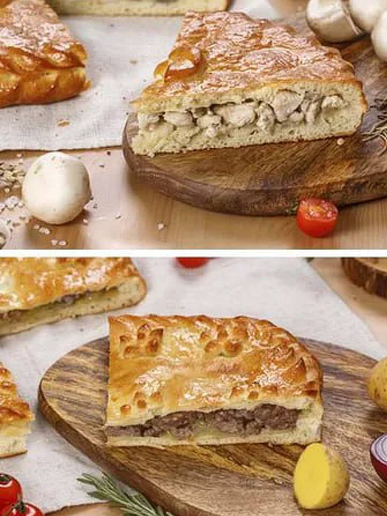 Меню рыбных, овощных, сладких и мясных пирогов
