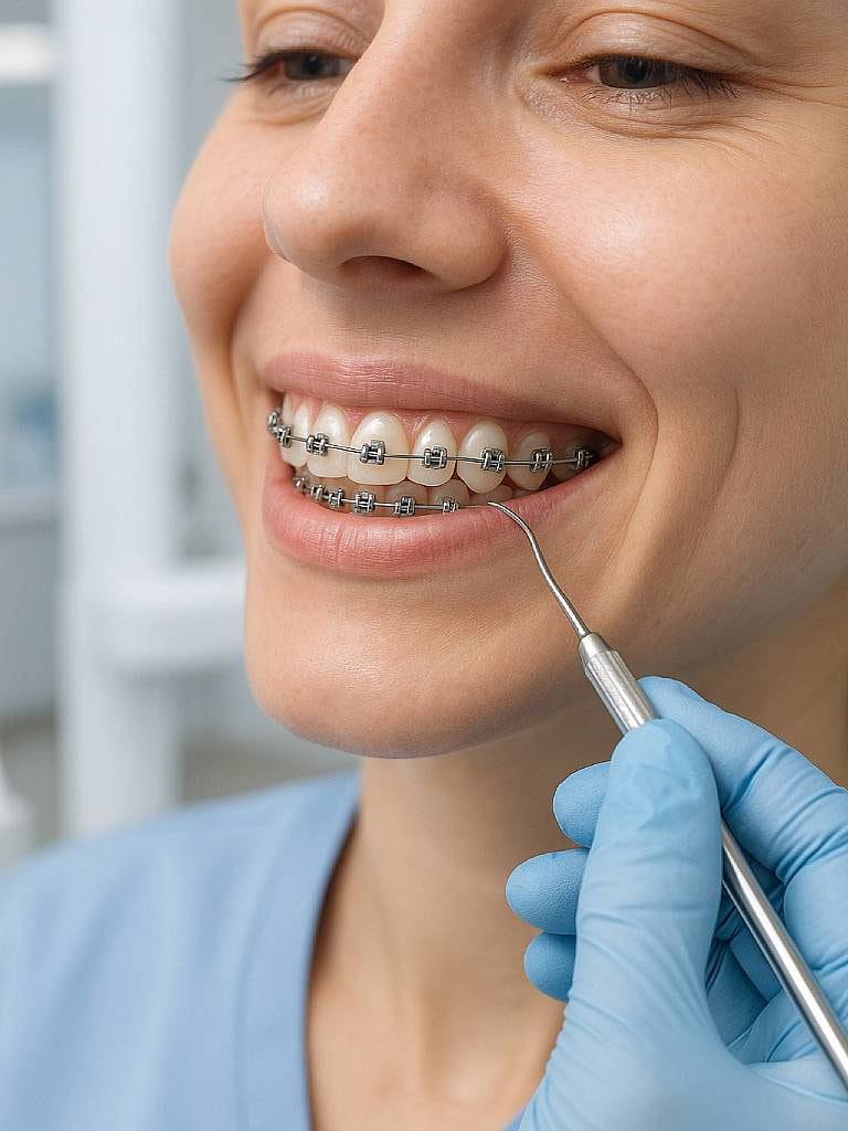 Металлические лигатурные брекеты на 1 челюсть