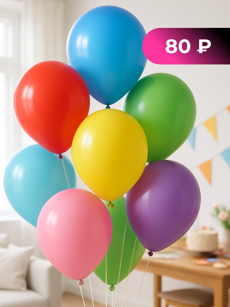 Гелиевые латексные шары без рисунка