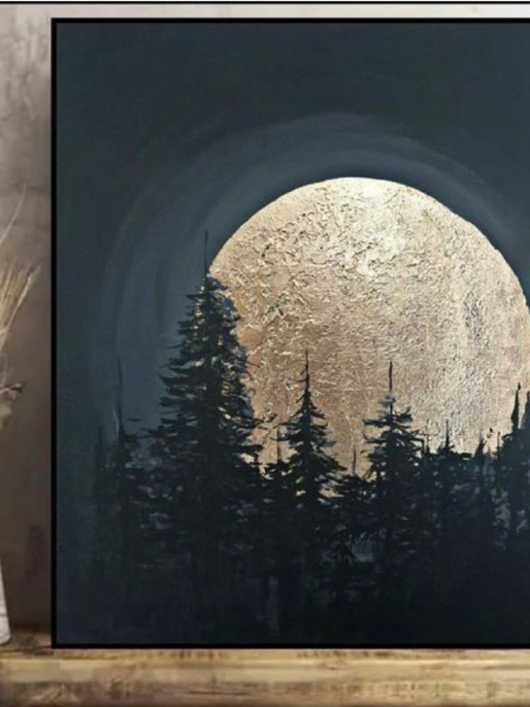 Мастер-класс по рисованию «Интерьерная картина Золотая Луна»