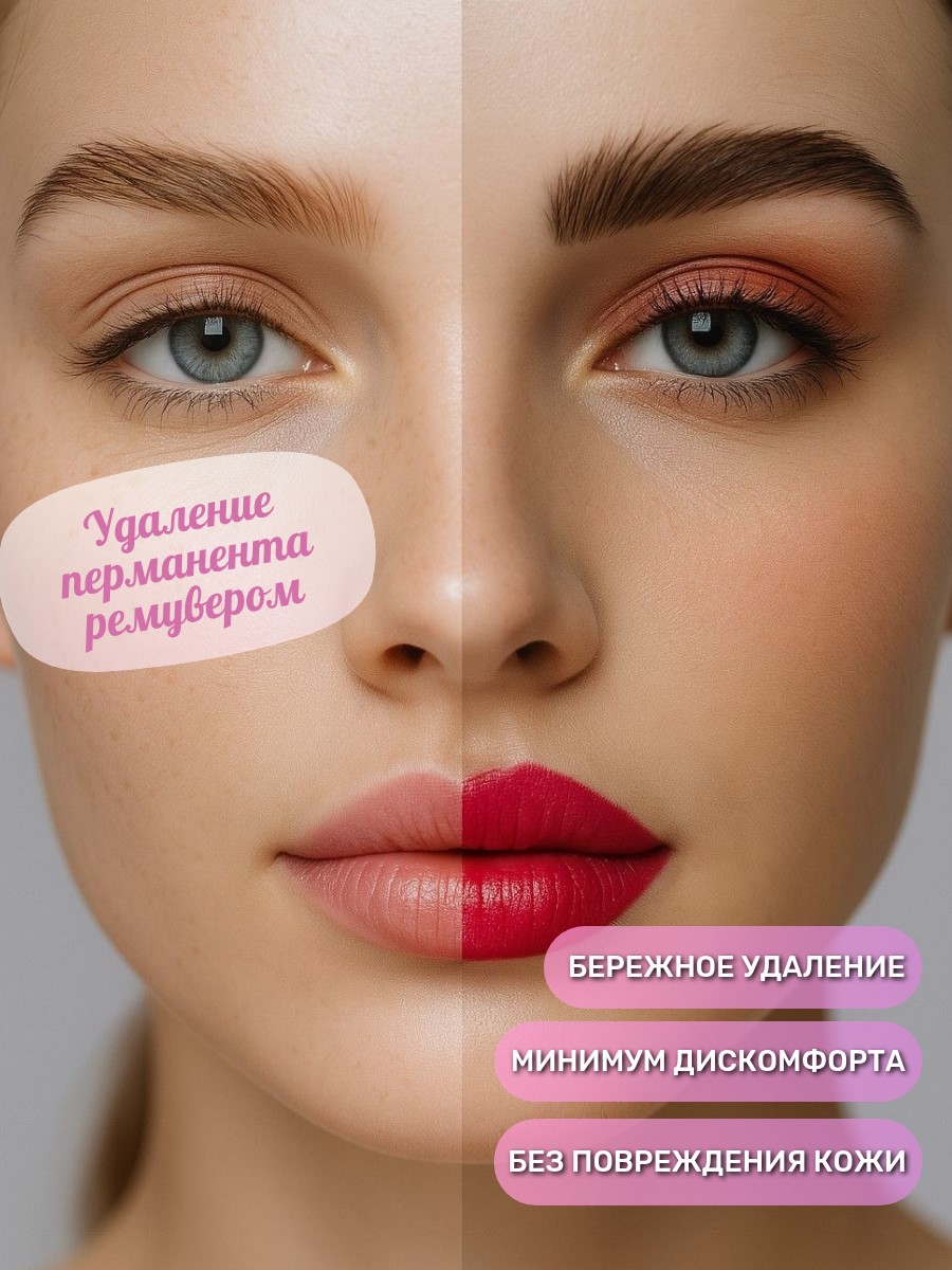Удаление перманентного макияжа ремувером Corona colors