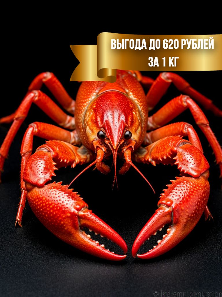 Ассортимент живых и варёных раков