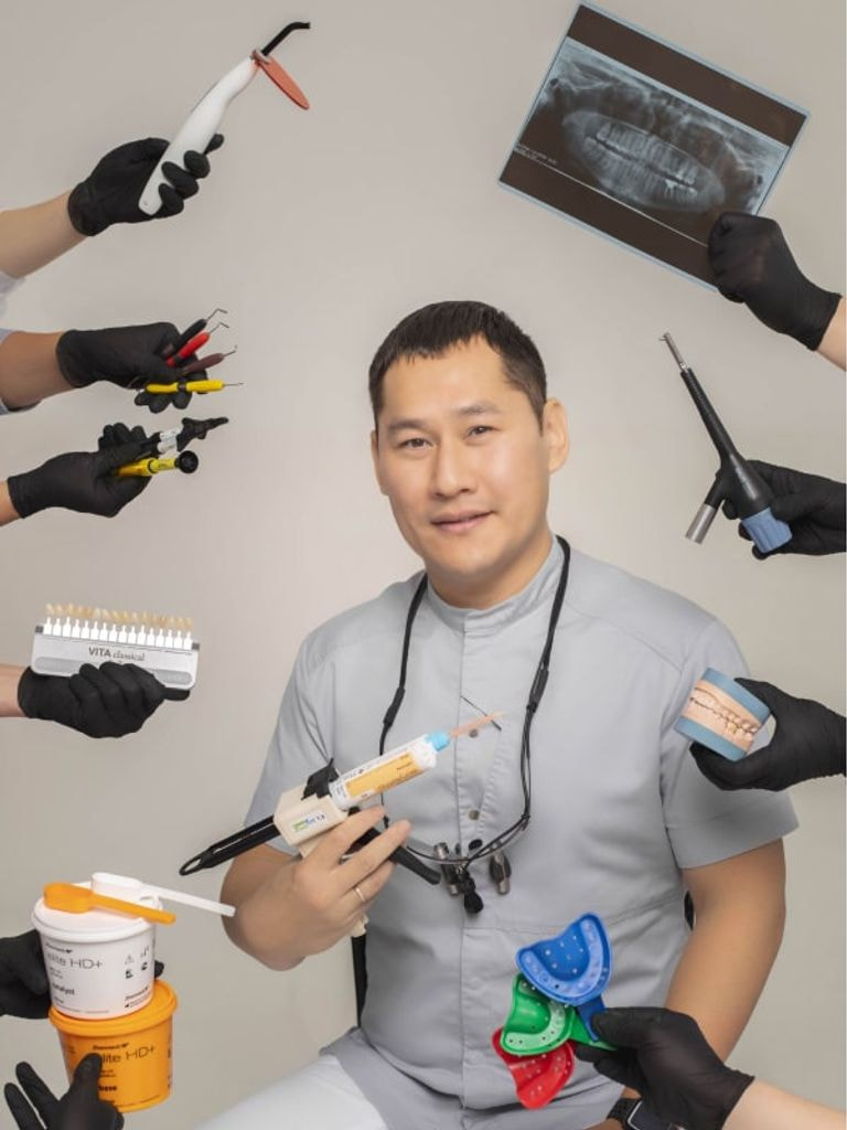 Установка временной коронкой РММА