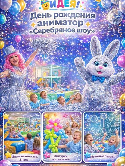 День рождения + аниматор + «Серебряное шоу»